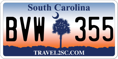 SC license plate BVW355