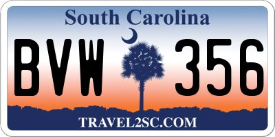 SC license plate BVW356