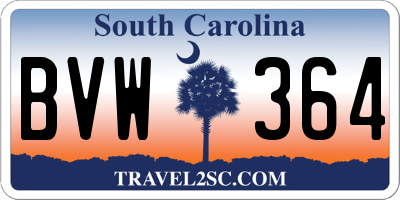 SC license plate BVW364