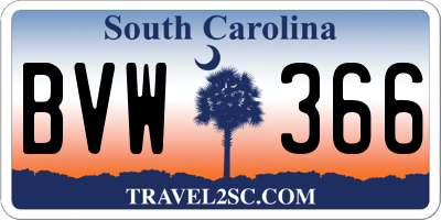 SC license plate BVW366