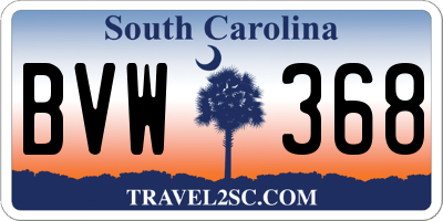 SC license plate BVW368