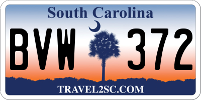 SC license plate BVW372