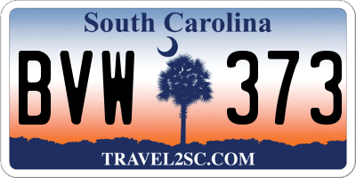 SC license plate BVW373