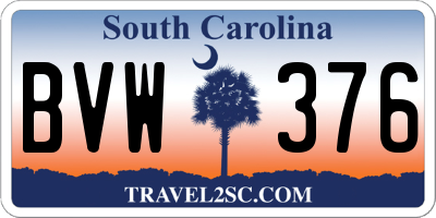 SC license plate BVW376