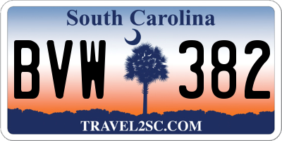SC license plate BVW382