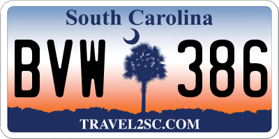 SC license plate BVW386