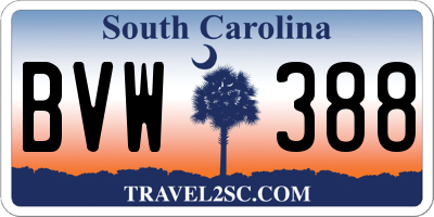 SC license plate BVW388