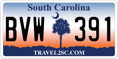 SC license plate BVW391