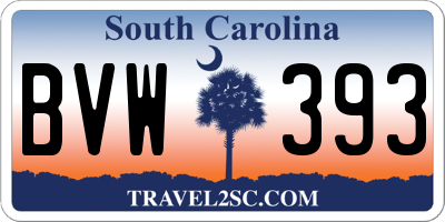 SC license plate BVW393