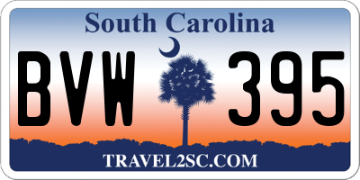 SC license plate BVW395