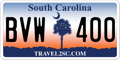 SC license plate BVW400