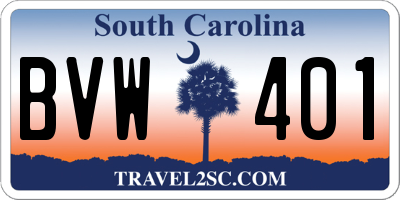 SC license plate BVW401