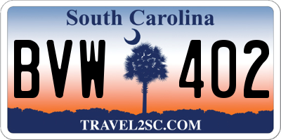 SC license plate BVW402