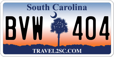 SC license plate BVW404