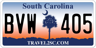 SC license plate BVW405