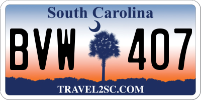 SC license plate BVW407