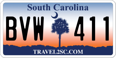 SC license plate BVW411