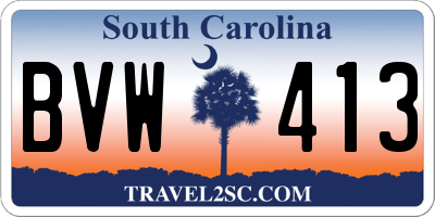 SC license plate BVW413