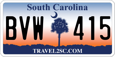 SC license plate BVW415
