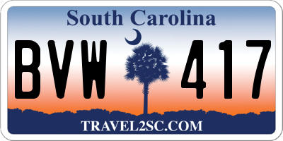 SC license plate BVW417