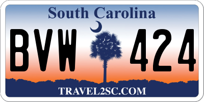 SC license plate BVW424