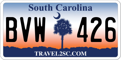 SC license plate BVW426