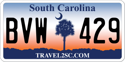 SC license plate BVW429