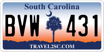 SC license plate BVW431
