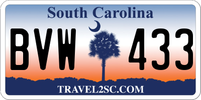 SC license plate BVW433