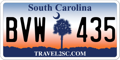 SC license plate BVW435
