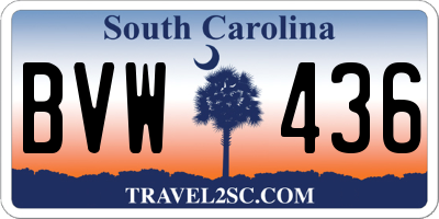 SC license plate BVW436