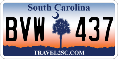 SC license plate BVW437