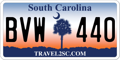 SC license plate BVW440