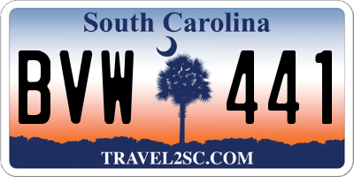 SC license plate BVW441