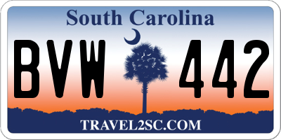SC license plate BVW442