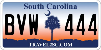 SC license plate BVW444