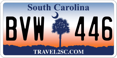 SC license plate BVW446