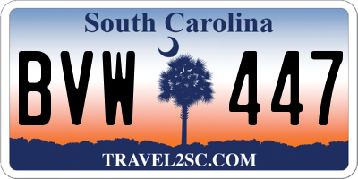 SC license plate BVW447