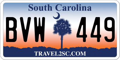SC license plate BVW449