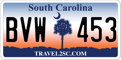 SC license plate BVW453