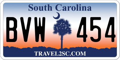 SC license plate BVW454