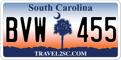 SC license plate BVW455