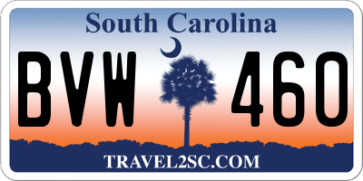 SC license plate BVW460