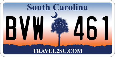 SC license plate BVW461