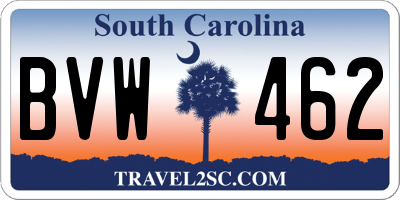 SC license plate BVW462