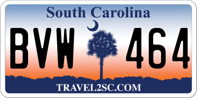 SC license plate BVW464