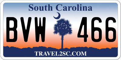 SC license plate BVW466