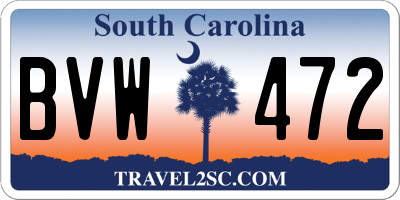SC license plate BVW472