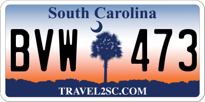 SC license plate BVW473