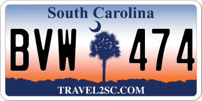 SC license plate BVW474